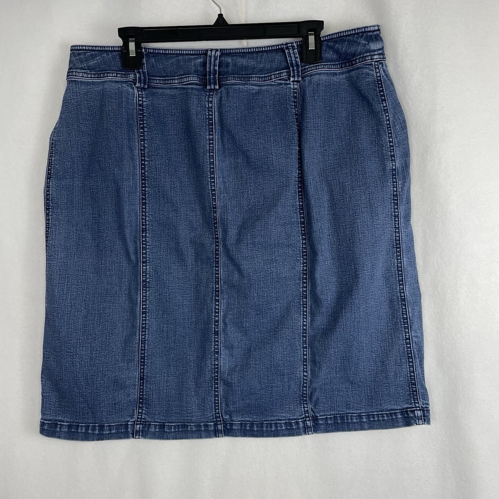Westbound Button Front Denim Skirt Women 18 Blue‎ Stretch Knee Length - Picture 6 of 7